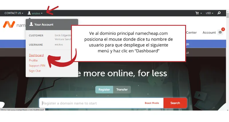 Captura de pantalla 10 del registro de dominio