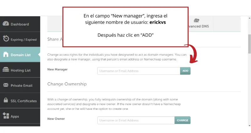 Captura de pantalla 15 del registro de dominio