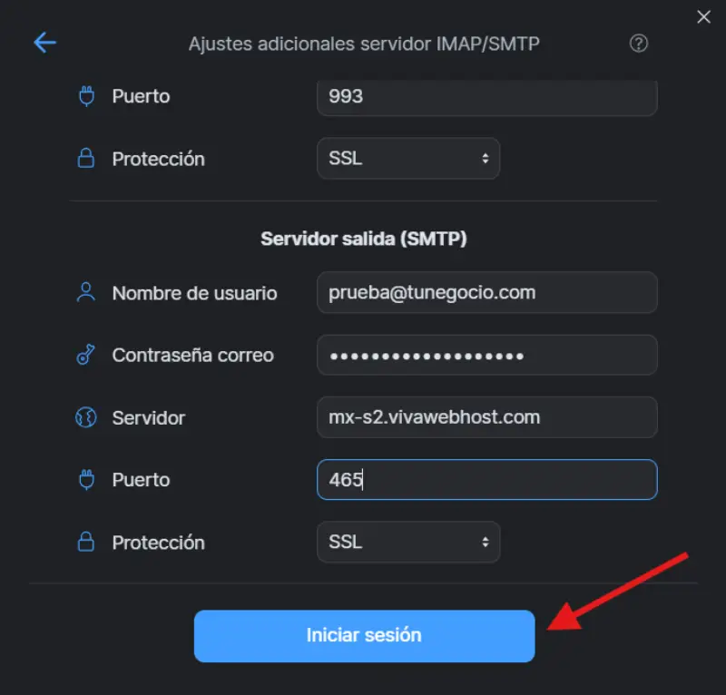 Captura de pantalla 5 de la configuración de Spark Email