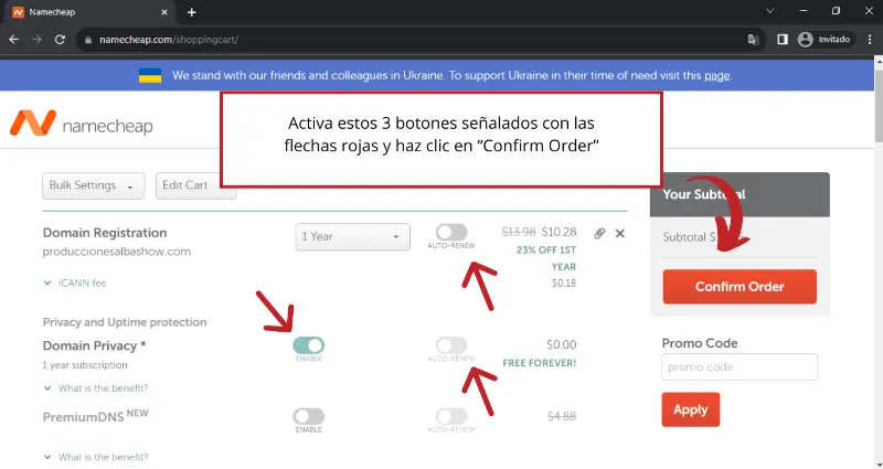 Captura de pantalla 4 del registro de dominio