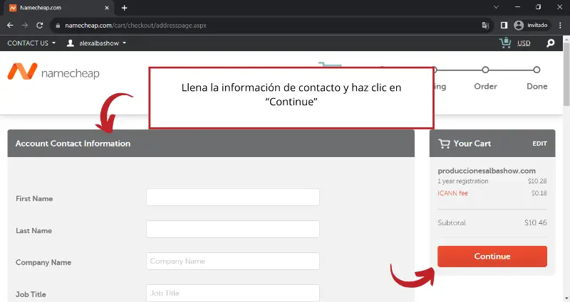 Captura de pantalla 7 del registro de dominio