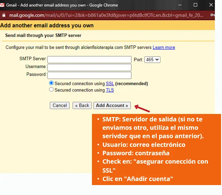 Captura de pantalla 9 de la configuración de Gmail